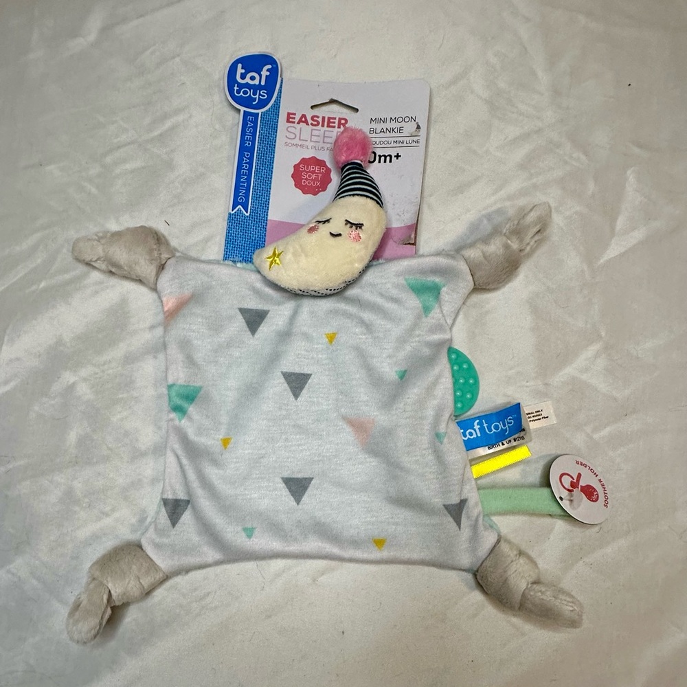 Taf Toys Mini Moon Lovey Knot Comfort Blanket Doudou Sensory Teether Bobbly New